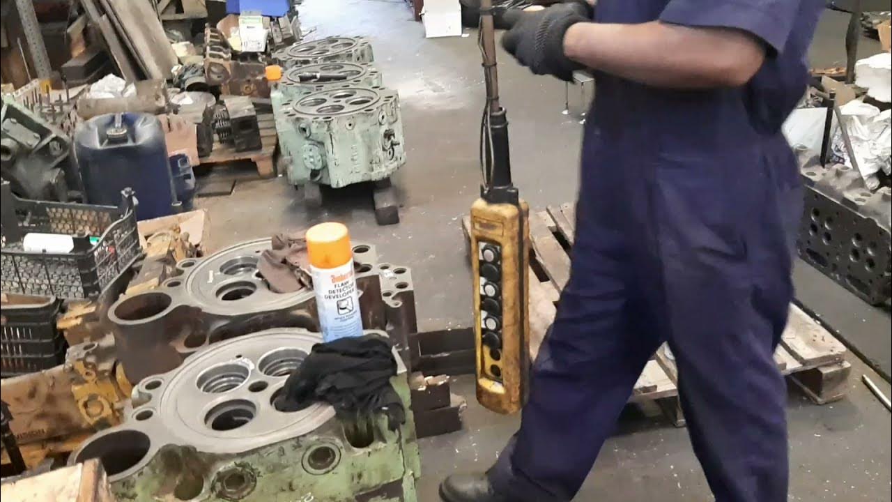 How to Check Crack Cylinder Head Caterpillar Cylinder Head YouTube