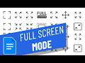 How to Enter and Exit full Screen Mode in google docs