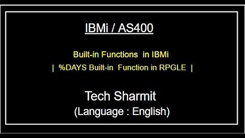 IBMi (AS400) - %Days Built-in function | built in functions in rpgle | as400 for beginner in English