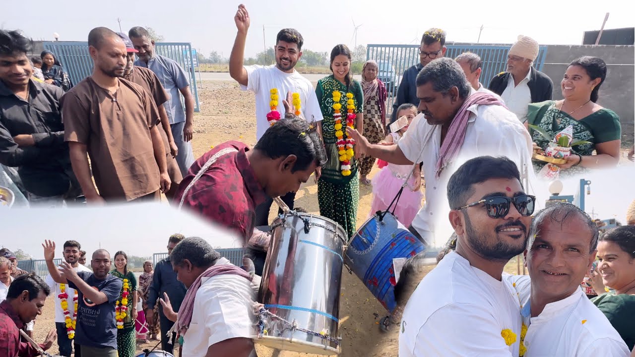 પોપટભાઈ અને પાયલબેન નું ભવ્ય સ્વાગત આશ્રમ માં