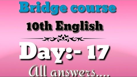 Setu abhyaskram  {bridge course} 10th English day 17