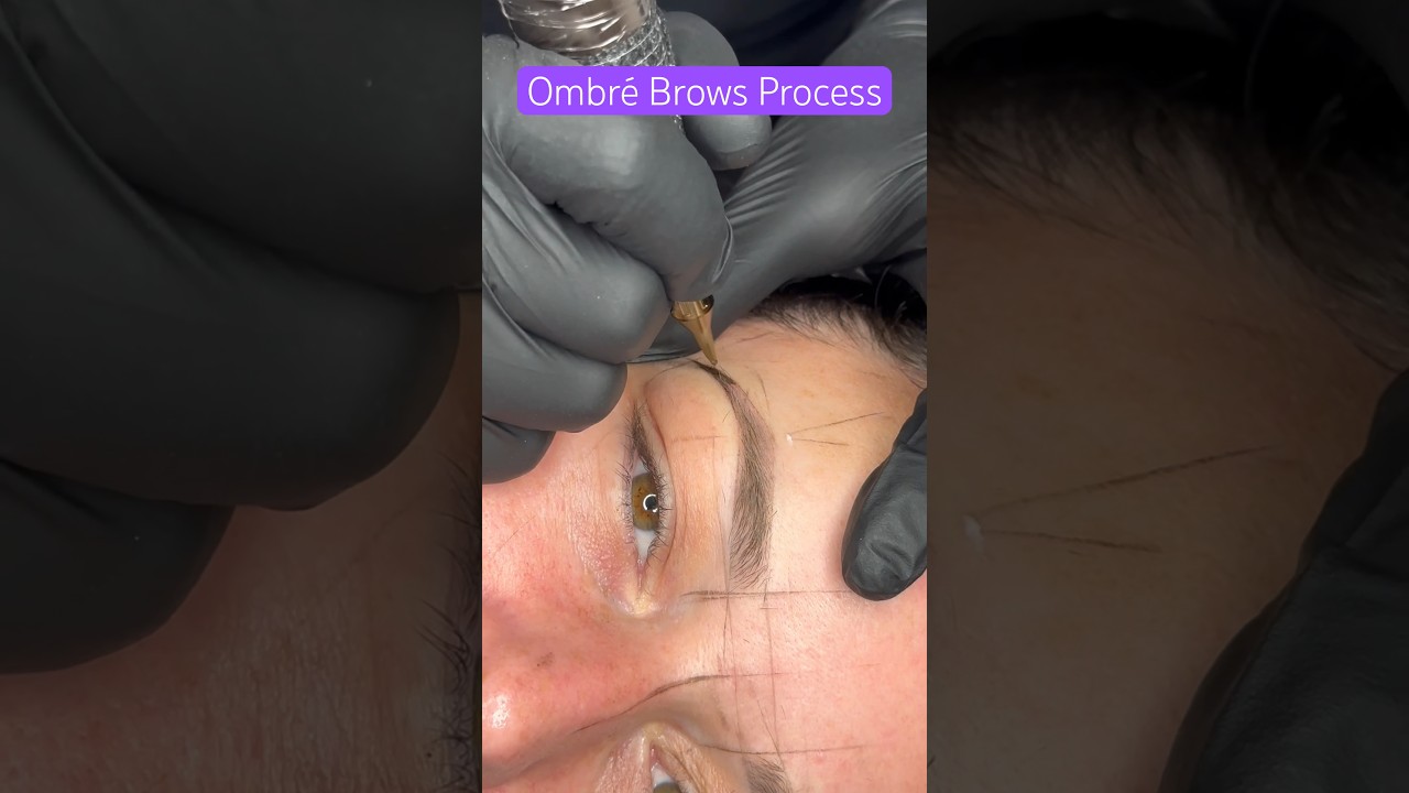 Machine Powder Brows Process - Mapping, Pigments, Tattoo, Wipe. 