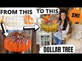 PUMPKIN WREATH TUTORIAL| Two HUGE  DOLLAR TREE Fall Wreaths | Scarecrow Wreath