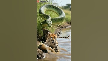 Anaconda Goes For Cheetah with Nerve Damage! #wildlifephotography #cat #lion #tiger #snake #zoo