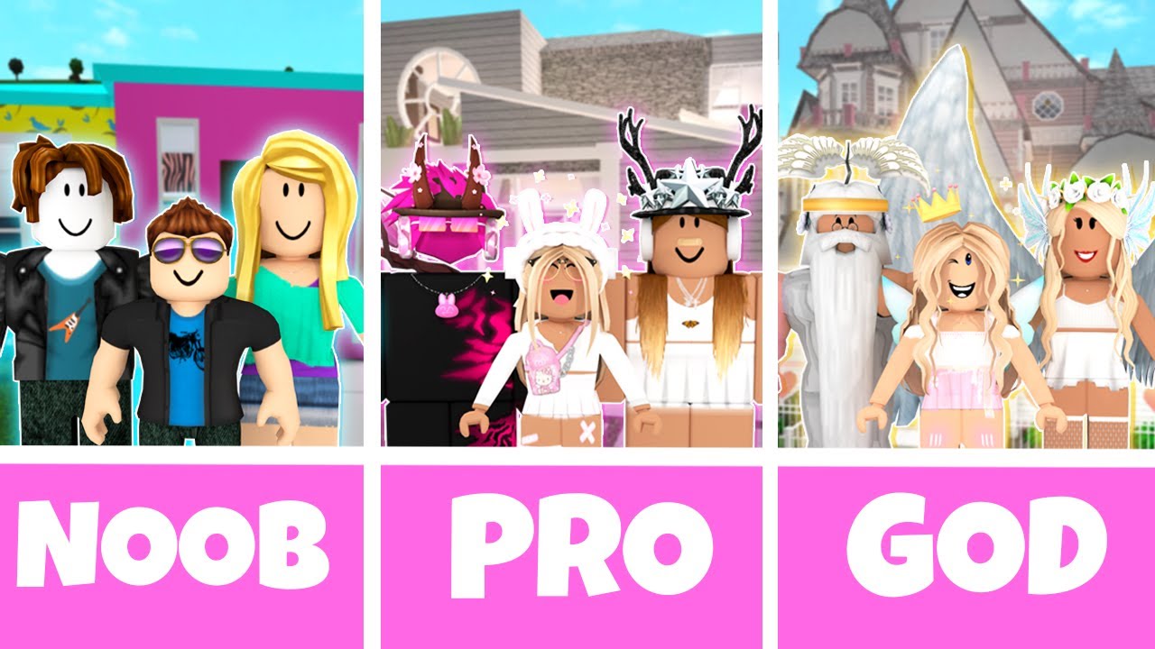 ROBLOX NOOB vs PRO vs GOD FAMILY HOUSE in BLOXBURG - YouTube