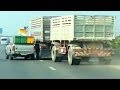 Toyota hilux vs volvo truck  road rage battle on a highway