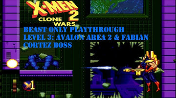 X-Men 2 Clone Wars Beast Only Playthrough Level 3: Avalon Area 2 And Fabian Cortez Boss