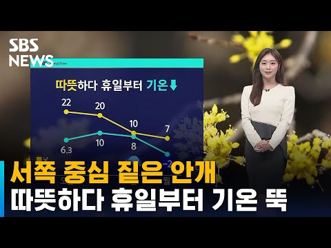 [날씨] 서쪽 중심 짙은 안개…따뜻하다 휴일부터 기온↓ / SBS