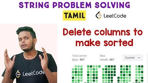 944. Delete Columns to Make Sorted | coding for beginners | coding interview question | in Tamil