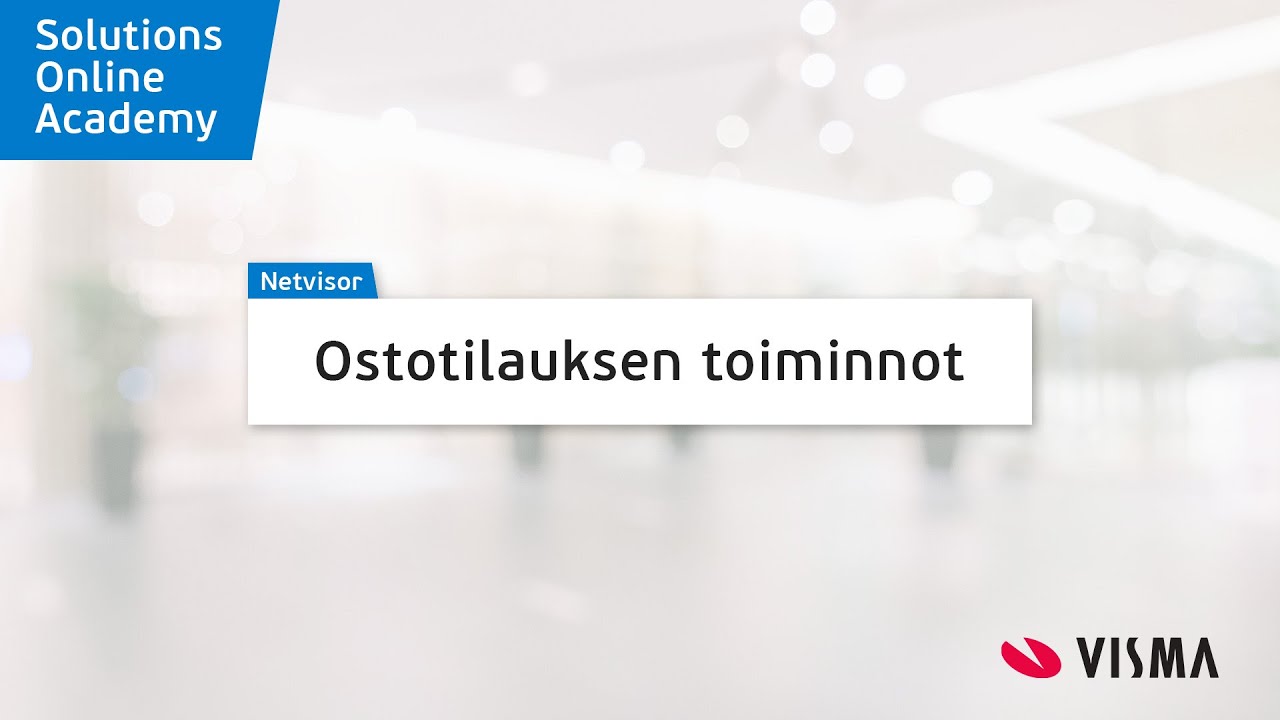 Netvisor Academy - Ostotilauksen toiminnot