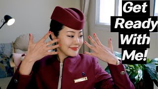 GRWM | 카타르 항공 승무원 겟레디윗미 | Korean Flight Attendant Make-up |  Korean cosmetics