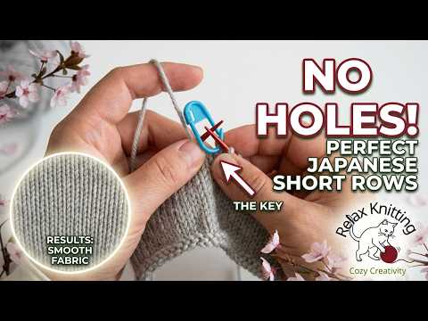 Perfect Japanese Short Rows | No Holes No Bulk. Knitting Tutorial  #knittingtips #knittingtutorial
