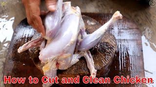 How to Cut and Clean Chicken | Country Chicken Cleaning and Cutting | Dhofar Foods