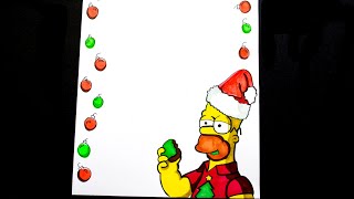 ¡FELIZ NAVIDAD! Como dibujar tarjeta de navidad, dibujos de Homero Simpson