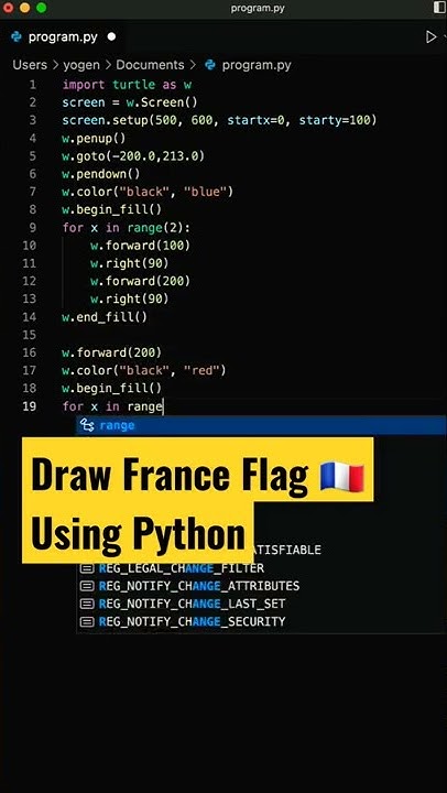 Love coding status ️ ️ Create France flag 🇫🇷 using python turtle 🐢 # ...