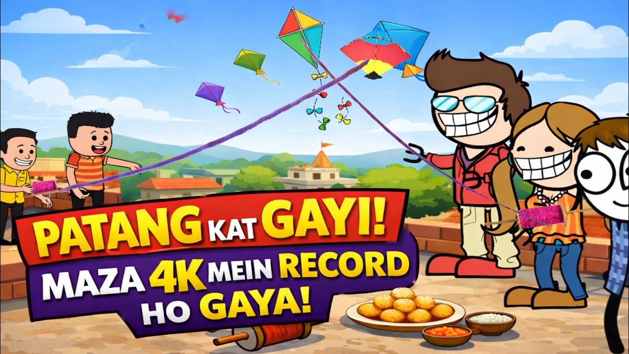 मकर संक्रांति की पतंगबाजी 😂 | Funny Cartoon Short