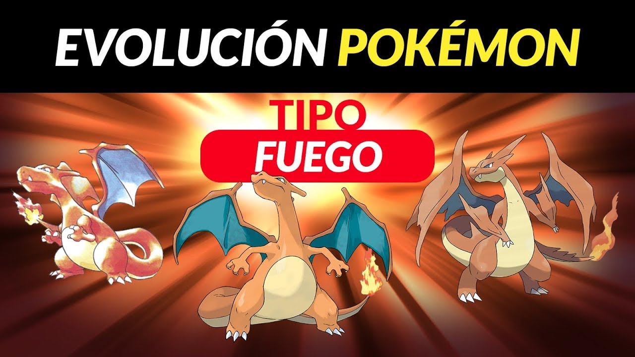 Fire Type Evolution Evolución del Tipo Fuego: Gen 1 - 7 - YouTube