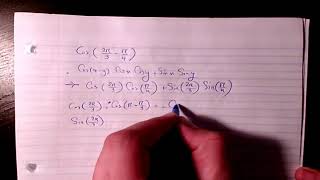 Trigonometry how to solve Cos(2π/3-π/4)