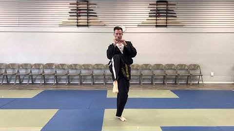 Low block, punch, front kick