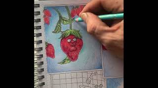 Peter the strawberry. Layering for amazing results #cartoontutorial #cartoondrawings #familyguy