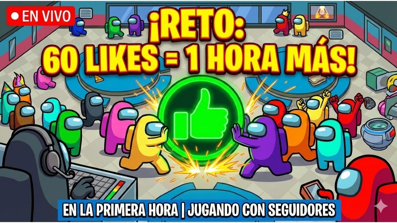 ¡RETO CONTRARRELOJ! ⏳ Si llegamos a 60 LIKES juego 1 HORA MÁS | Among Us con Subs