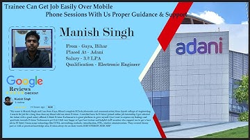 Congrats ,Manish | Electronic Engineer | Salary 3.2 LPA | Got Selected in Adani as System Engineer