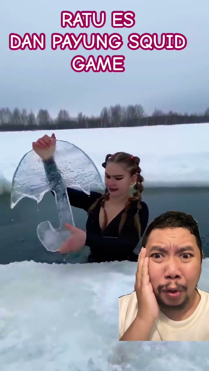 SQUID GAME DALGONA UMBRELLA FROZEN!!!?? #ice #water #swim #icequeen #shorts