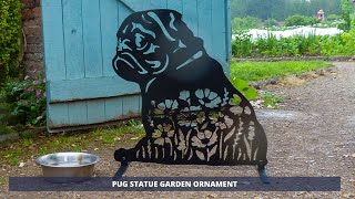 Pug Dog Lover Gift Animal Sculpture Housewarming Present Indoor Outdoor Home Decor Garden Ornament