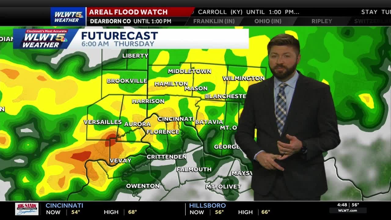 Heavy showers expected Thursday morning - YouTube