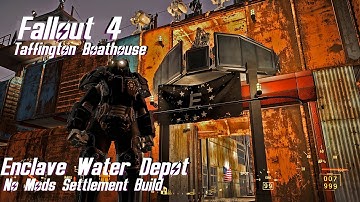 Fallout 4, Taffington Boathouse, Enclave Water Depot, No Mods Settlement Build.