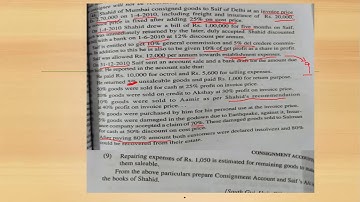 B.Com Sem-1 |Accountancy| Consignment Account | sum-44