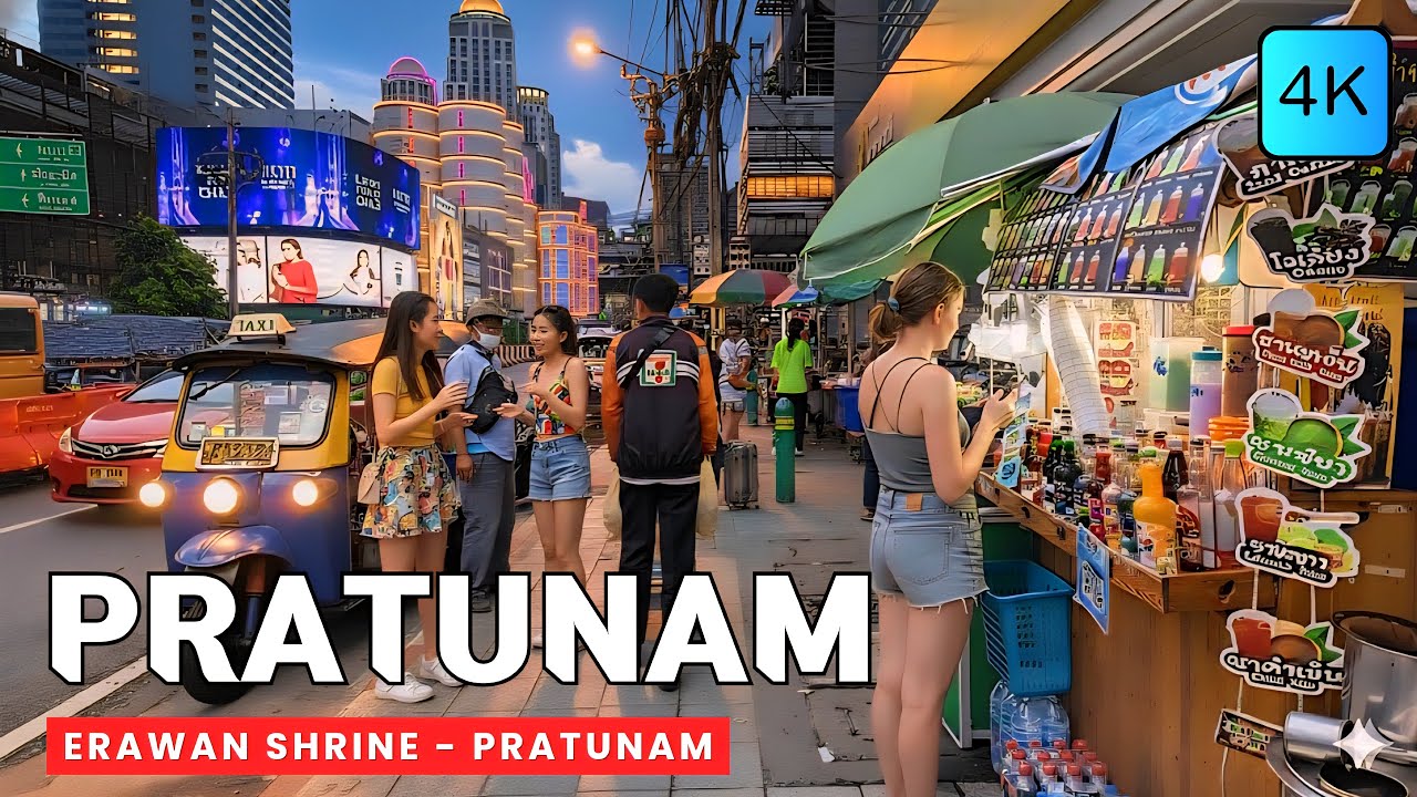 Bangkok, Thailand | Stationen Chit Lom BTS | Stadsvandring 4K