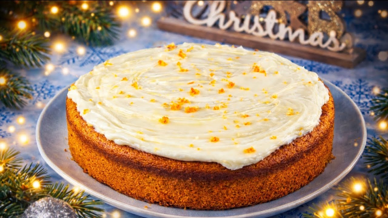 Сочный апельсиновый кекс с кремовой намазкой — такой нежный, что тает во рту! 🍊🍰