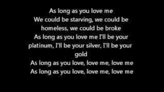 As Long As You Love Me - Justin Bieber ft. Big Sean -  Lyrics