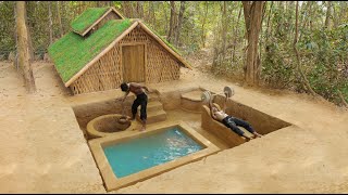 Building Underground Relax Room with Creative Ancient Gym , Bathtub And Find Groundwater