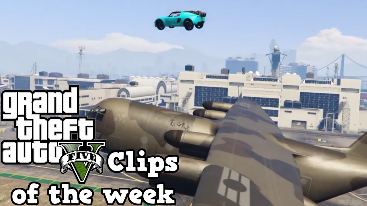 Landing a car on a plane... MID FLIGHT! - GTA 5 Clips of the week #8