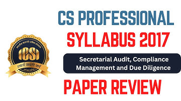 cs professional syllabus 2017 paper 2  Secretarial Audit, Compliance Management and Due Diligence
