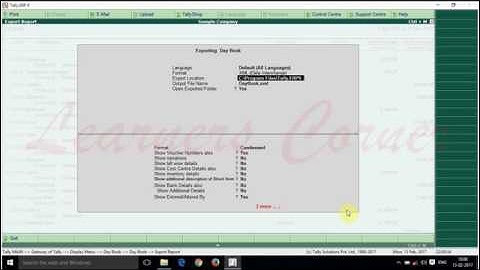 Export DayBook from Tally ERP 9 Version 5.5
