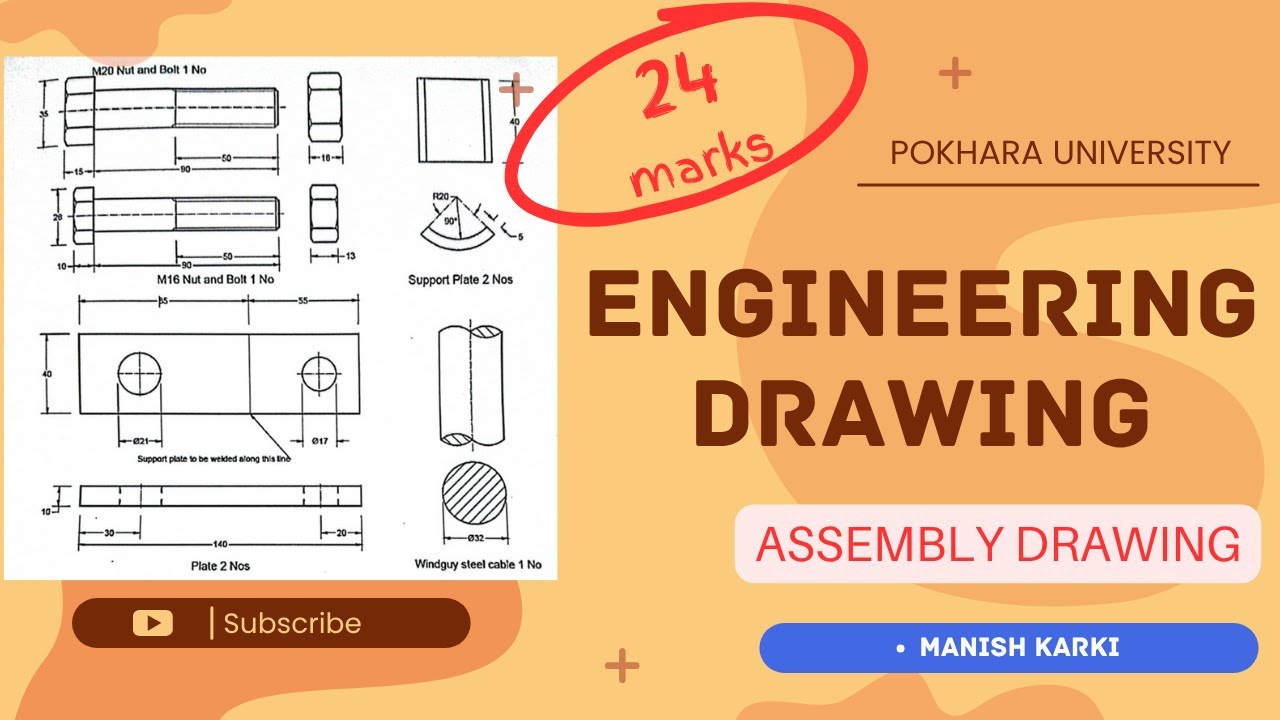 Engineering Drawing Tutorial | Assembly Drawing | PoU | Most Repeated ...
