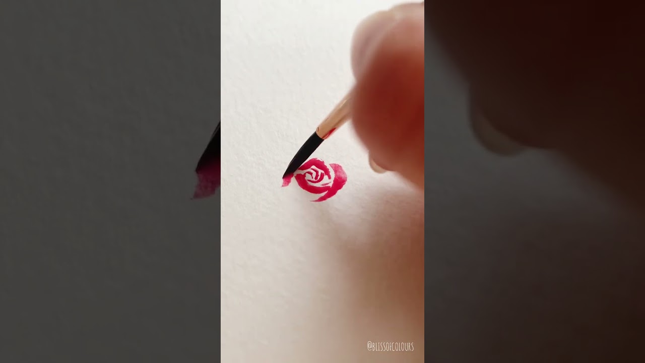 Testing out a new brush by painting a simple watercolour rose 🌹 #watercolor #art #shorts #painting