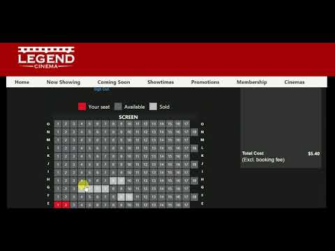 Como comprar Legend Cinema Ticket on-line