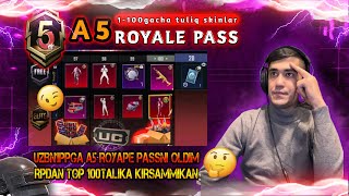 UZBN1PP GA A5 ROYAL PASS OLDIM RP DAN TOP 100 TALIKA CHIQAMIZMI ?