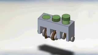 3 Cylinder Engine designed with SolidWorks