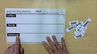 Letter, word, sentence sort