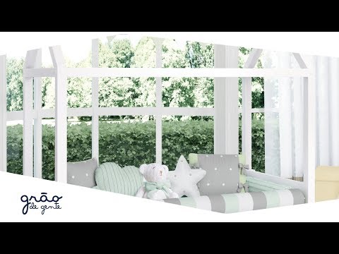 Quarto Montessoriano Tricot Poá Verde | Grão de Gente