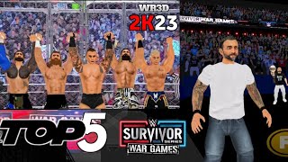 Survivor series war games 2023 Top 5 Moments | Wr3d 2k23 | cm punk return