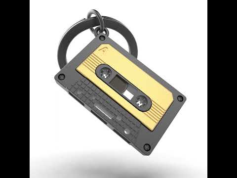 Film produktu: Brelok do kluczy kaseta magnetofonowa – prezent dla fana retro muzyki