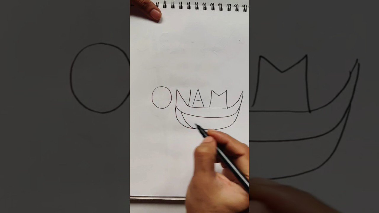 Onam festival special Drawing poster using the word ONAM/ Happy Onam easy drawing
