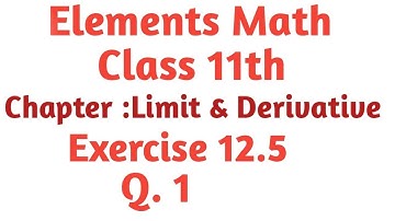 Class 11th math chapter 12 exercise 12.5 Q.1