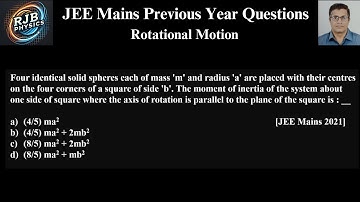 Four identical solid spheres each of mass 
